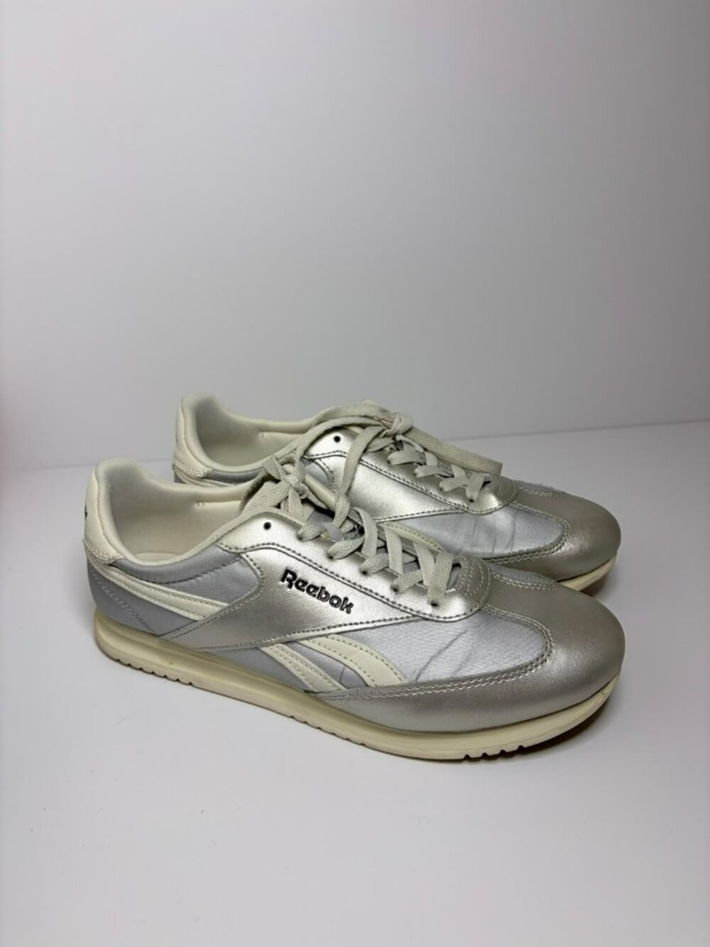 Reebok Silver Metallic Retro Sneakers 8.5 US